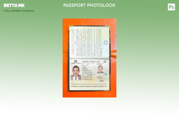 Шаблон за изглед на слика за пасош во Сиера Леоне во модерен стил